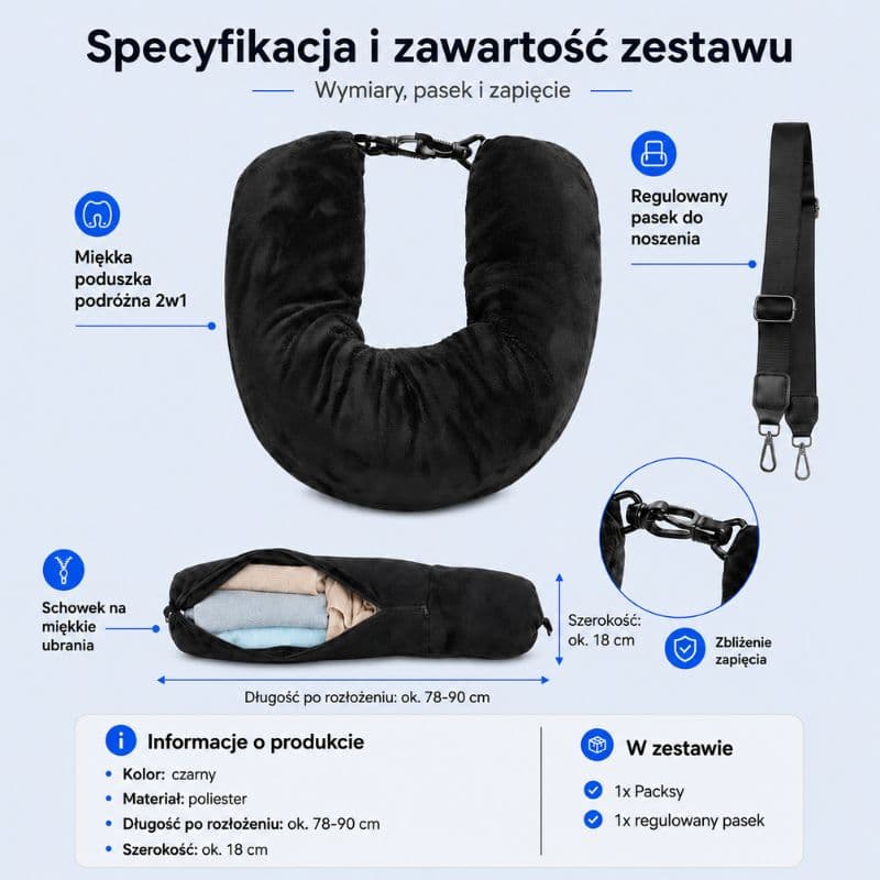 Packsy - Poduszka 2w1 na Ubrania i Więcej Miejsca w Bagażu